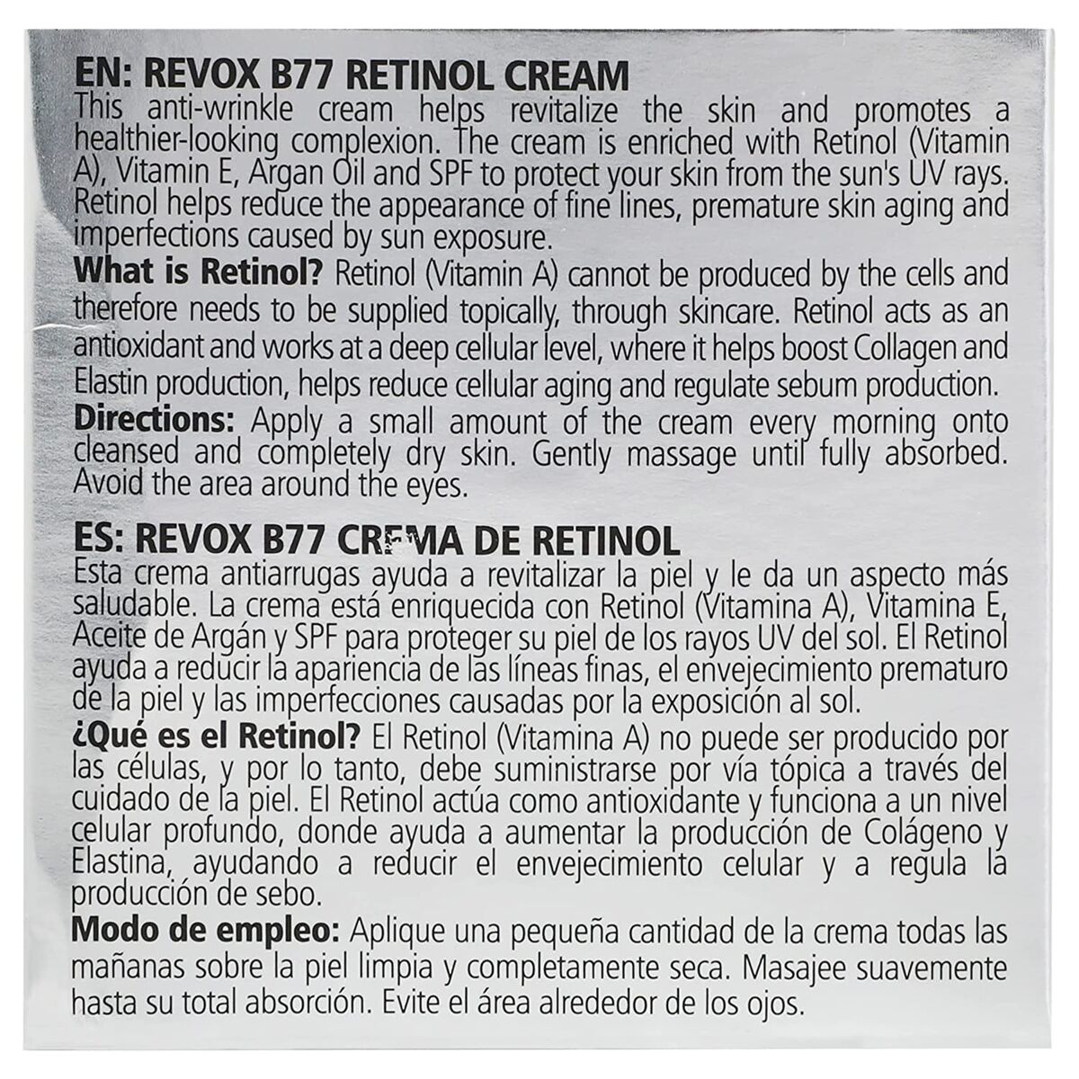 Creme de Dia Revox B77 Retinol Spf 20 50 ml